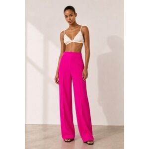 Zara High Waisted Wide Leg Trousers Hot Pink Barbiecore Pants XL
